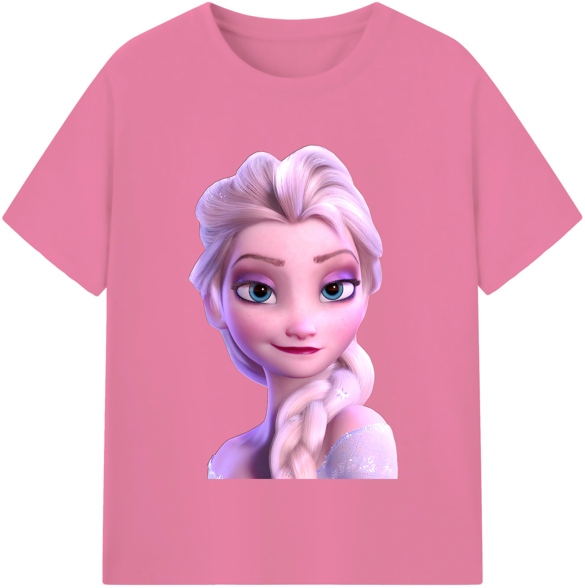 （画像用） アナと雪の女王 アンナ エルサ Frozen Anna Elsa 綿100％半袖Tシャツ（フロントプリント）